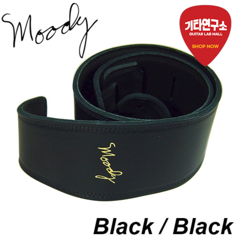 Moody 무디 스트랩 Leather/Leather 2.5인치 Standard Size Black/Black