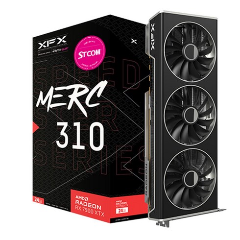 XFX 라데온 RX 7900 XTX MERC 310 BLACK D6 24GB 그래픽카드 STCOM, 1개, 선택하세요