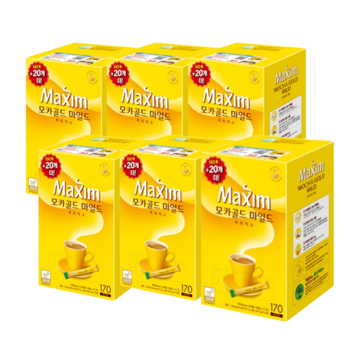 맥심 모카골드 마일드 커피믹스, 12g, 170개입, 6박스