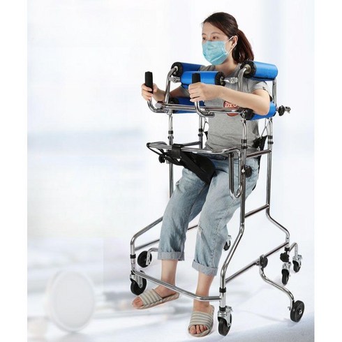 환자 보행 보조기 카트 의료용 기립기 노인 장애인 실버카, B-8륜+탈착식 시트+높이 조절 가능