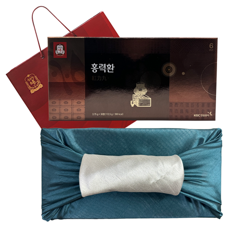 정관장 홍력환 실크보자기(청록색) 선물포장+쇼핑백, 30개, 3.75g
