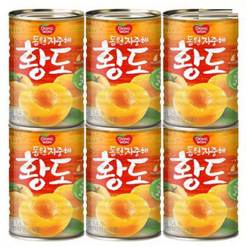 동원 지중해 황도 통조림, 410g, 6개