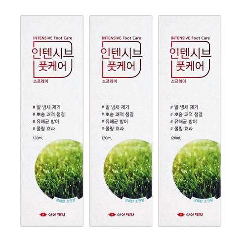 신신제약 인텐시브 풋케어 스프레이 120ml, 1팩, 3개