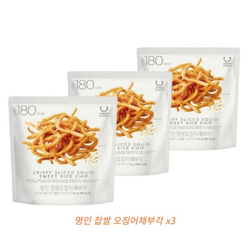 명인찹쌀오징어채 - 딜라이트 프로젝트 명인 오징어채부각, 3개, 50g