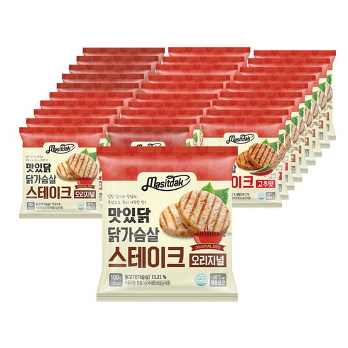 2023년 가성비 최고 맛있닭닭가슴살스테이크 - 맛있닭 닭가슴살 스테이크 혼합 100g, 30팩(5종 각6팩)