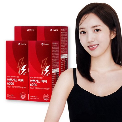 휴온스 아르기닌 파워 6000 고함량 L-아르지닌 블루베리맛 액상 15포 4박스 2개월분, 없음