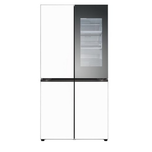 [색상선택형] LG 디오스 오브제컬렉션 노크온 매직스페이스 양문형 4도어 냉장고 방문설치, 크림 화이트 + 크림 화이트, M874GWW451S