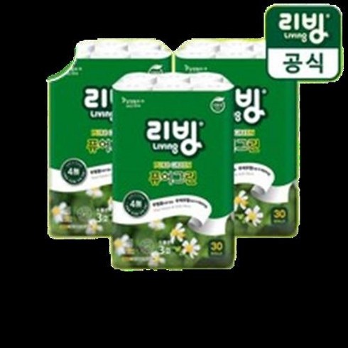 리빙퓨어 공영기획 초대박 리빙퓨어그린휴지 90롤, 5세트