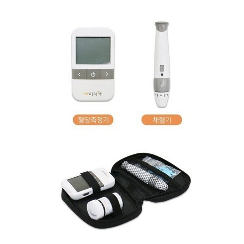 이지첵 혈당측정기+시험지2통(100T)+알콜솜+란셋100