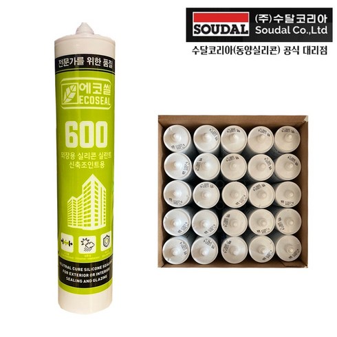 [유니스몰/공식 대리점/] SOUDAL 렉산 외장용 실리콘 외부 방수용 고탄성 실란트 25개입 1BOX, 1박스, 투명