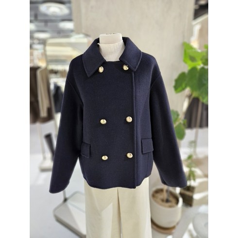 [ZOOC] 캐시미어 블렌드 더블버튼 숏 코트 Z234MSG157