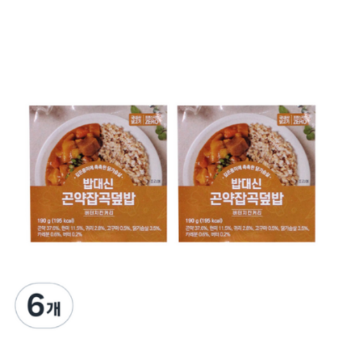 밥대신 곤약잡곡밥 - 한채원 밥대신 현미귀리곤약 잡곡덮밥 버터치킨커리, 190g, 12개