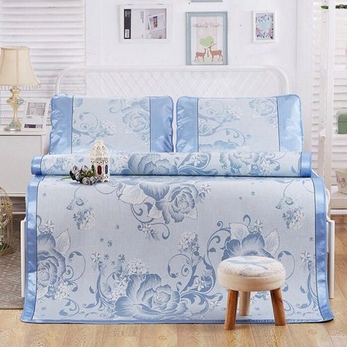 감기 걸리는 냉감 한지 여름 침대 패드 쿨패드 / 쿨매트 베개 세트 퀸 QEEN, 골드