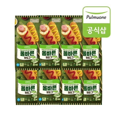 풀무원 올바른핫도그 4개입X8봉 (총 32개입), 300g, 8개