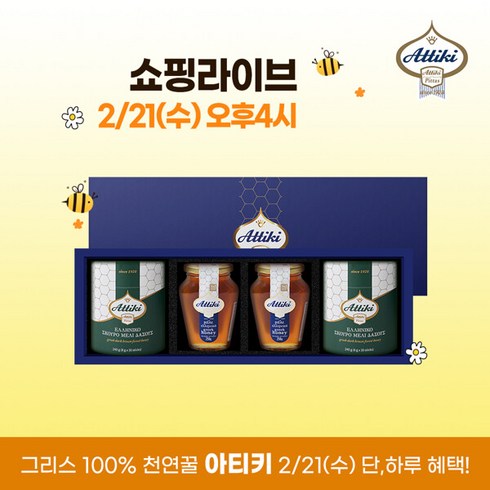 [아티키] 그릭 허니 타임 꿀 250g 1병