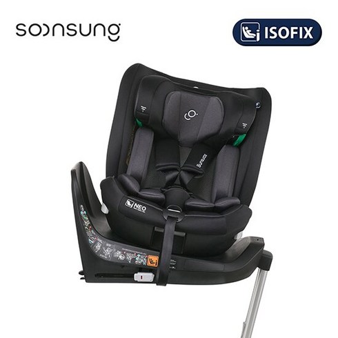 순성 네오 아이사이즈 회전형 카시트 (ISOFIX) 스톤 블랙, 단품