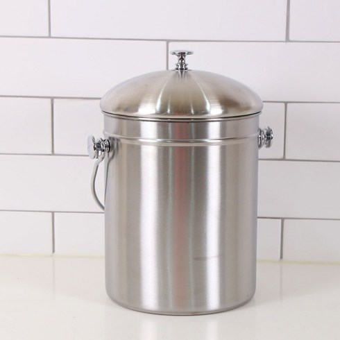 삐카 스텐 음식물 쓰레기통 반영구적 사용 깨끗한 음식물 쓰레기통 3.5L 5L, 5L