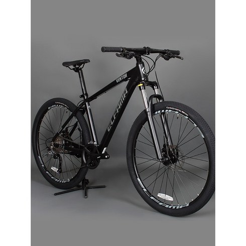 엘파마 벤토르 V1000 27단 알루미늄 MTB 입문용 자전거, 무광블랙/그레이, M(170~180cm)