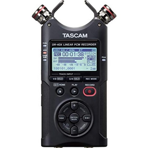 TASCAM 타스 카무 - USB 오디오 인터페이스 탑재 4 채널 리니어 PCM 레코더 DR-40X, 상세페이지 참조