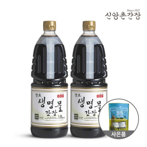 [신앙촌] 양조 생명물 간장 1.8L 2P 캠핑간장 증정, 3.6L, 1개