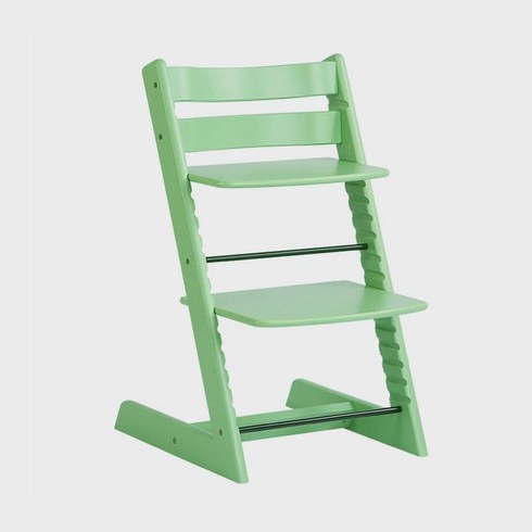 화이트워시 트립트랩 이유식의자 하이체어 스토케 서린핑크 내츄럴 세트, 말차녹색( 물칠 수입 느티나무)