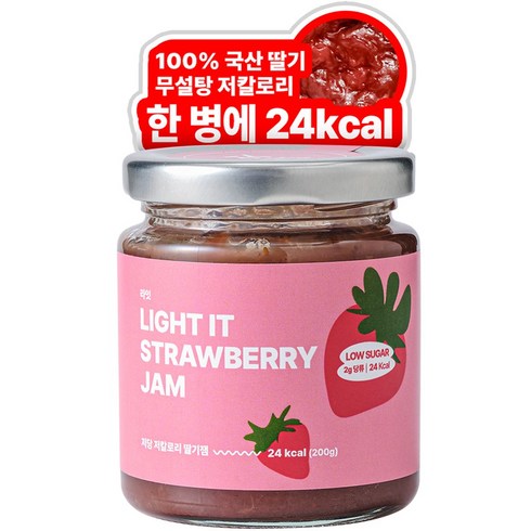 라잇 저당 저칼로리 딸기잼, 1개, 200g