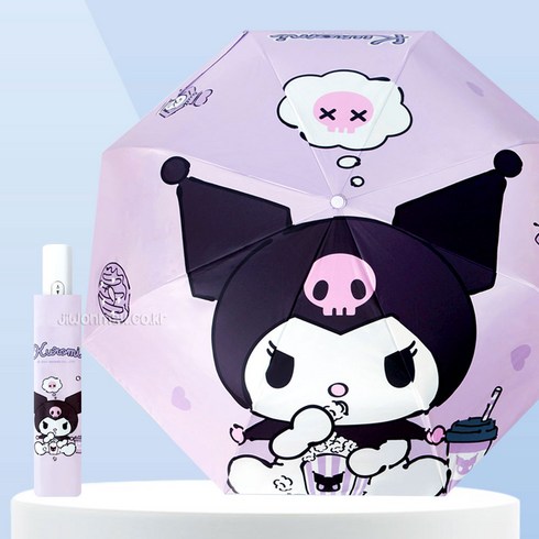 쿠로미 팝콘 자외선 차단 3단 자동우산(양산 겸용)