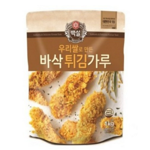 백설 우리쌀로 만든 바삭 튀김가루, 1kg, 2개