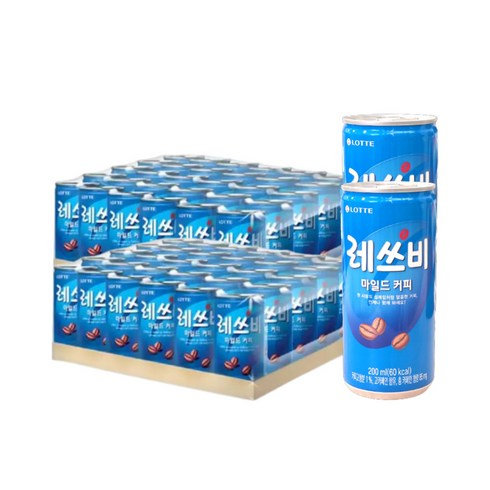 레쓰비캔커피 - 레쓰비 마일드 캔커피, 200ml, 60개