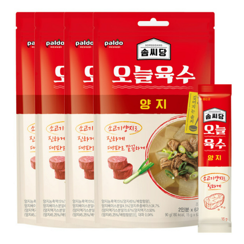 솜씨당 - 팔도 솜씨당 오늘육수 양지 6p, 15g, 4개