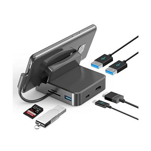 노트북케이스 노트북가방 노트북거치대 삼성 DEX용 휴대용 4K HDMI 도킹 스테이션 USB C 스마트폰에서 삼성/화웨이/맥북/DELL/HP와 호환(2022)