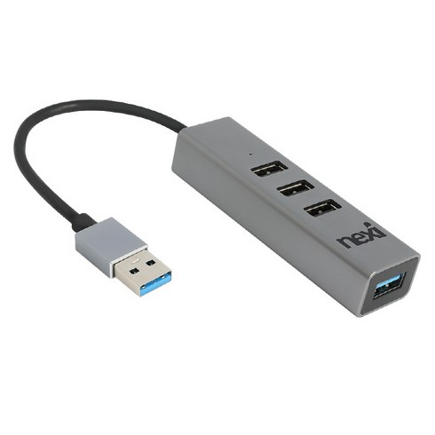 NEXI 무전원 USB 3.0 4포트 허브 알루미늄 NX1256