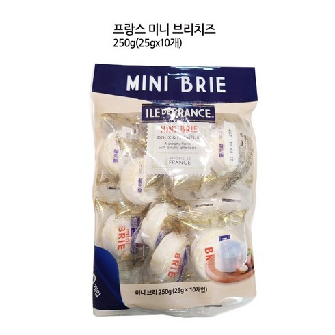 프랑스천사치즈 - 코스트코 ILE DE FRANCE MINI BRIE 일드프랑스 미니브리 25G x 10개입, 250g, 3개