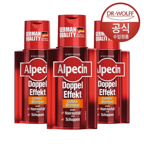 알페신 더블이펙트 카페인 샴푸 200ml 3개