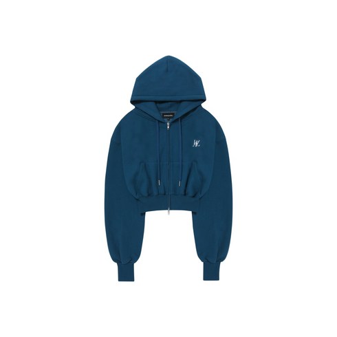 우알롱 후드집업 [단독] WOOALONG (기모) 시그니처 크롭 Signature Crop Hood Zip-up WL234JHZ01WMBL 드라이핏 하프 여성 아노락 여름 후디 남