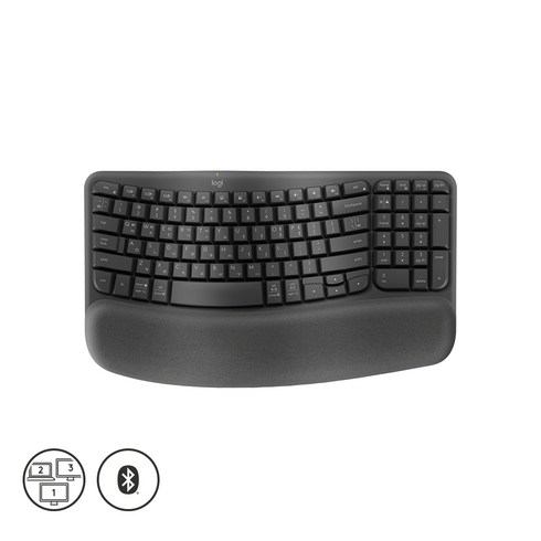로지텍코리아 WAVE Keys 웨이브키 인체공학 무선 키보드 / 다용도 에코백 증정, 그래파이트