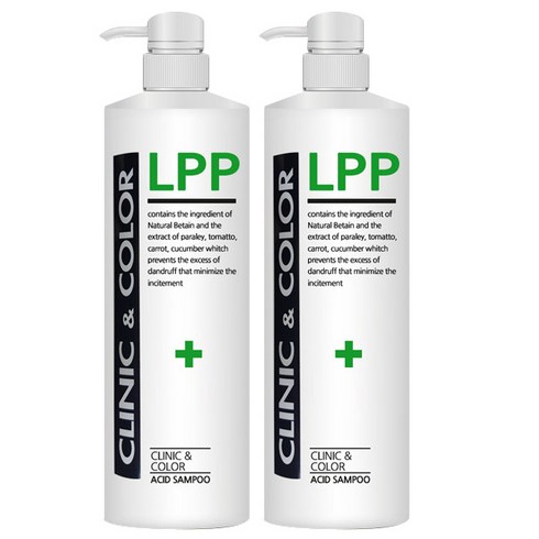 클리닉앤칼라 LPP 산성 샴푸, 1L, 2개