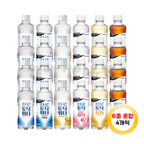 짐빔화이트 - 토닉워터 300ml 6종 혼합 24개(토닉4+제로4+홍차4+진저에일4+깔라만시4+와일드피치4), 1세트