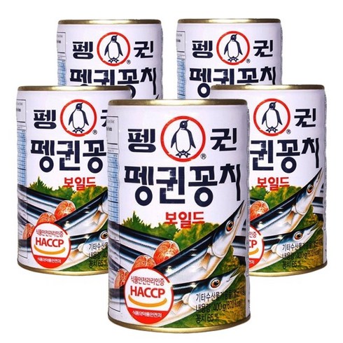 펭귄 꽁치 보일드 통조림 400g x 5개