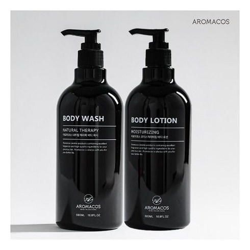 [60%특가]아로마코스 내추럴테라피 바디워시500ml+바디로션500ml