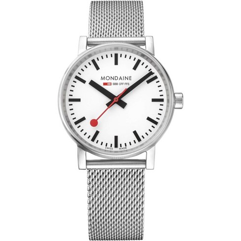 MSE35110SM - Mondaine Evo2 MSE.35110SM 남여공용 손목시계 35mm 스위스산 철도시계 방수 사파이어 크리스탈 시계 실버
