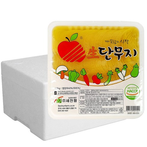 세천팜단무지 - 세천팜 반달채 단무지 1BOX(2.5kgX4개), 2.5kg, 4개