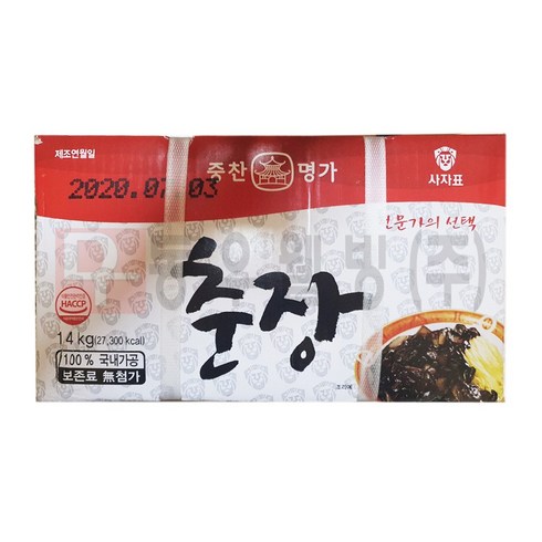 중찬명가 사자표 춘장, 14kg, 1개