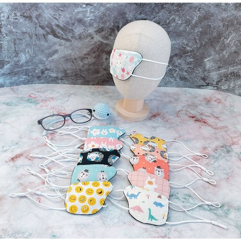 프롬랜디 대사이즈- 안경겸용 약시 교정 한쪽눈 사시 가림안대 비접착패치