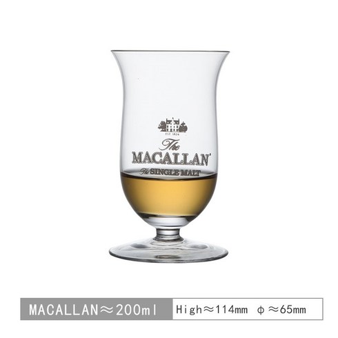 MACALLAN 맥켈란 싱글몰트 쇼트레그 핸드메이드 크리스탈 위스키 테이스팅 글라스 200ml, 2개