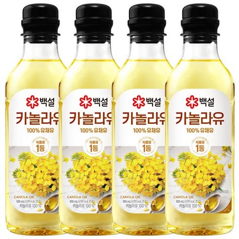 백설 카놀라유, 500ml, 4개