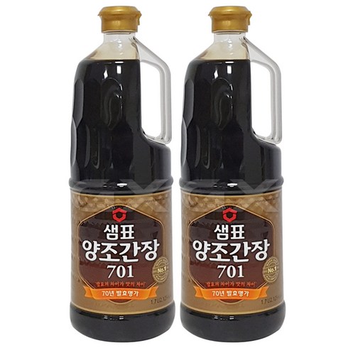 샘표 양조간장 701, 1.7L, 2개