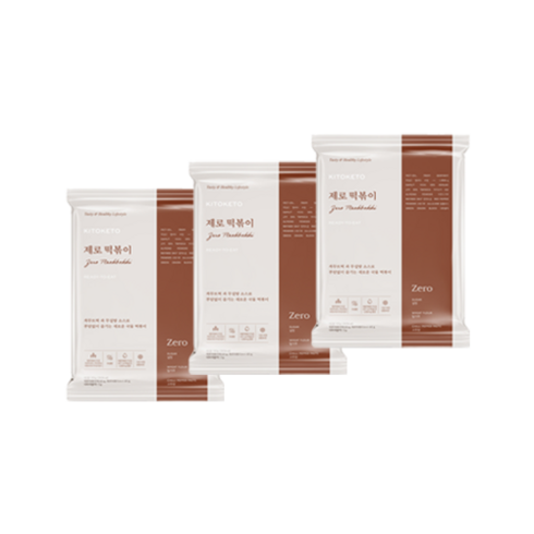 [키토케토] 제로떡볶이 설탕X 밀가루X 고추장X 260칼로리 곤약 다이어트 간식, 183g, 3개
