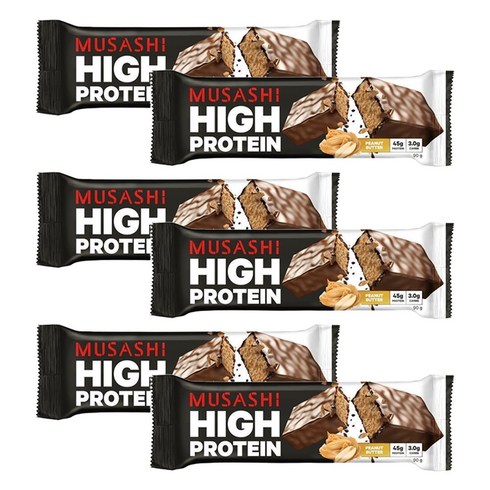 무사시버터 - Musashi High Protein Bar Chocolate Brownie 무사시 하이 프로틴 바 피넛 버터 90g 6팩, 6개