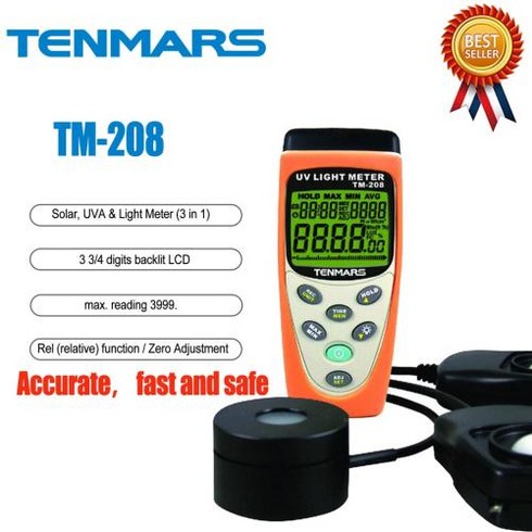 TENMARS태양광 UVA 및 광도계 3 in 1 자외선 태양광 및 조명 조명 측정 태양 광 에너지 및 광도계 3 in 1